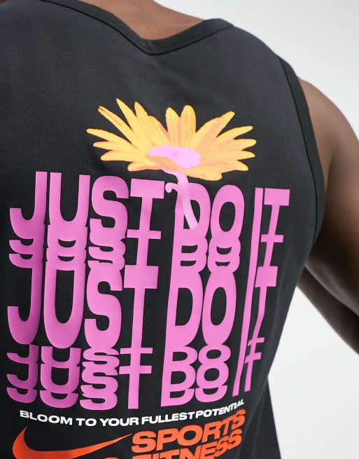 Nike Training Dri-FIT Logo tank top in black, 4 of 4