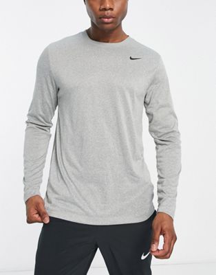 Nike Training Dri-Fit long sleeve t-shirt in grey