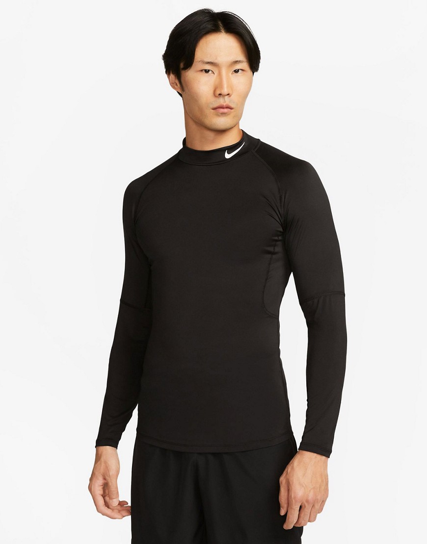 Nike Training Dri-FIT long sleeve top in black-Blue