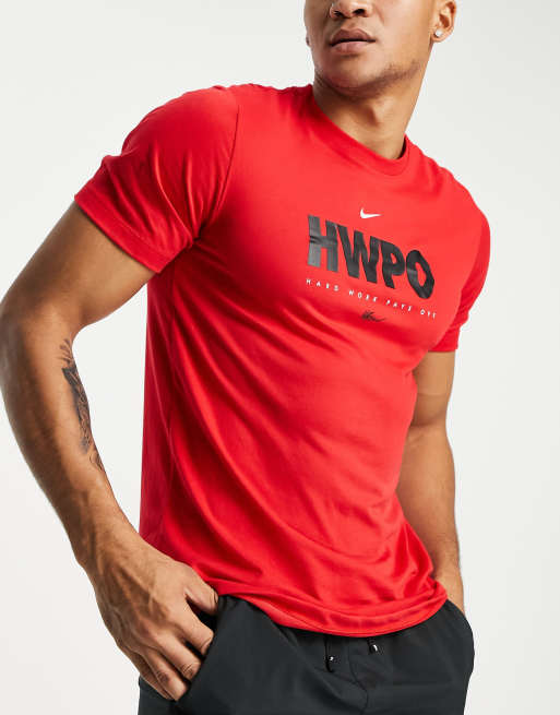 Nike Training Dri FIT Mat Fraser Hard Work Pays Off logo t shirt in red