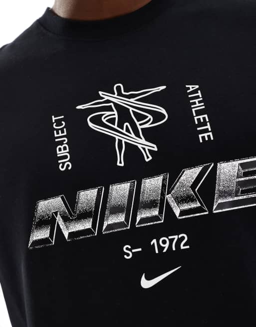 Nike Training Dri-FIT metallic graphic logo t-shirt in black, 4 of 4