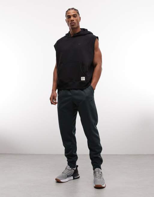 Nike Training - Dri-FIT - Mouwloze fleece hoodie in zwart, 4 van 5
