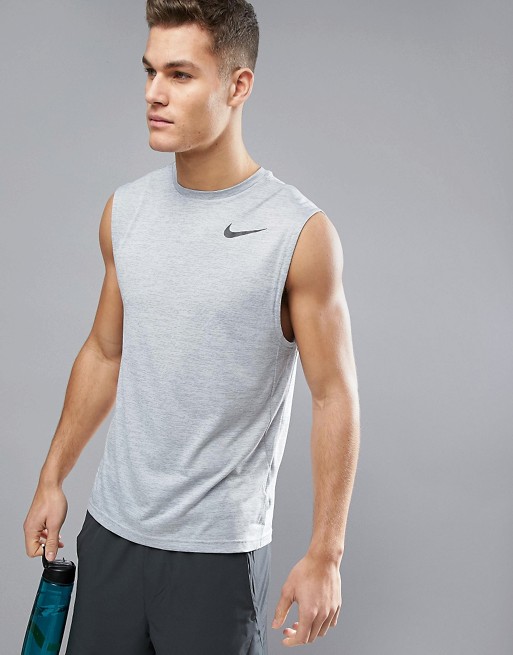 Nike Training Dri-FIT Muscle Vest In Grey 742234-065 | ASOS
