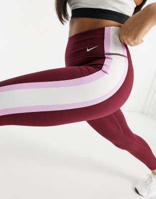 Nike Training Dri-Fit One leggings in burgundy-Red