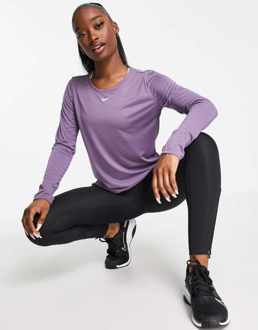 Nike Yoga Dri-Fit short sleeve t-shirt in purple