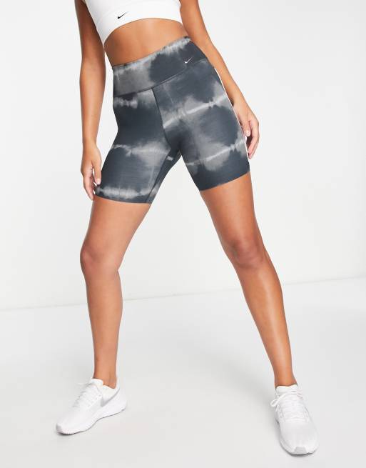 Nike Training Dri-FIT One Luxe 7-Inch tie-dye legging shorts in