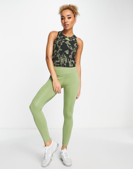 Nike Yoga luxe crop top in olive green