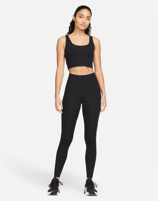 Nike Training Dri-FIT One Luxe ribbed tank top in black