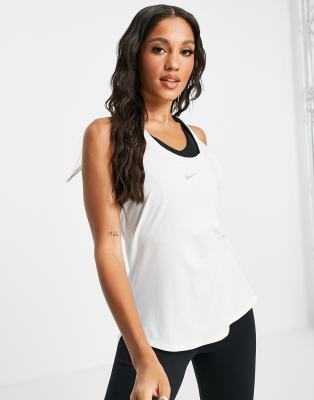 Nike Training Dri-FIT One Luxe tie back tank in white