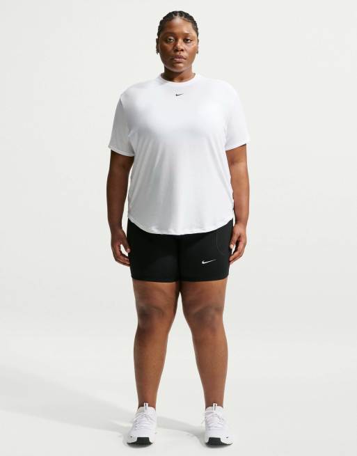 Nike Training Dri-FIT One Relaxed Curve Kurzarm-Top in Weiß, 4 von 4