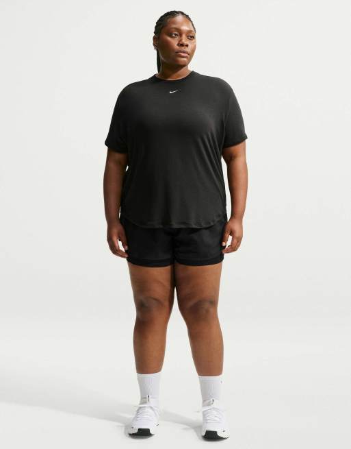 Nike Training Dri-FIT One Relaxed Curve kurzärmliges Oberteil in Schwarz, 4 von 4