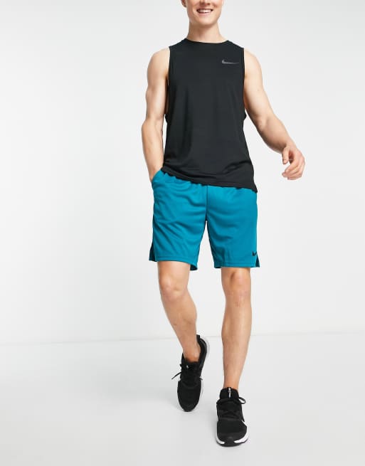 Nike Training - Dri-Fit - Pantaloncini verde-azzurri, 4 di 4