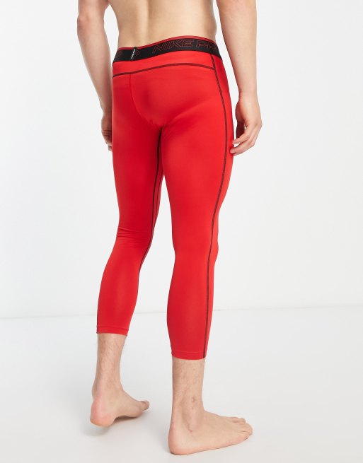 Niet doen Afgeschaft achterlijk persoon Nike Training Dri-FIT Pro compression 3/4 tights in red | ASOS