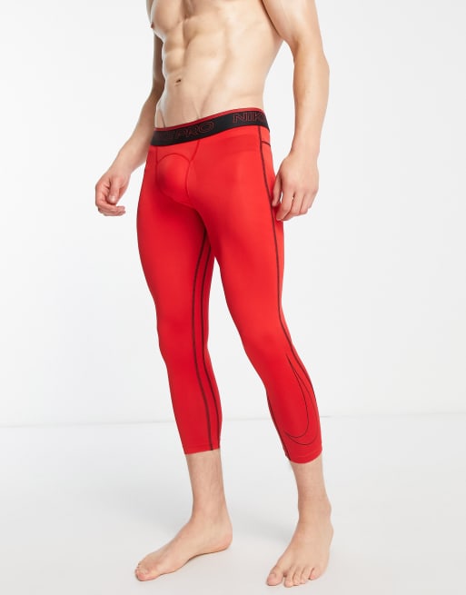 Nike Training Dri FIT Pro compression 3 4 tights in red