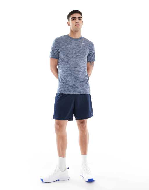 Nike Training Dri-Fit Reset space dye t-shirt in blue, 2 of 4