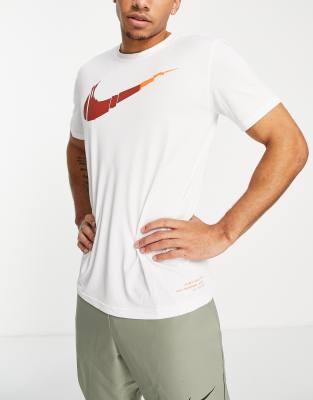 Nike Training Dri-FIT Seasonality swoosh t-shirt in white | ASOS