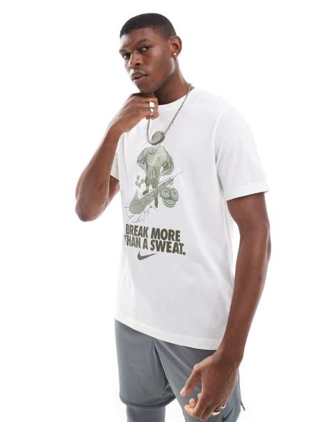 Nike Training Dri-FIT slogan short sleeve t-shirt in white - view 1