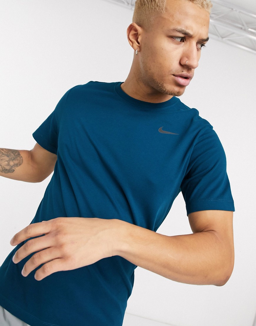 Nike Training Dri-Fit small logo t-shirt in blue