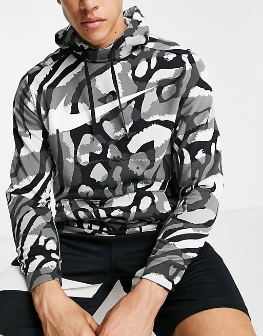 Asos Men Sport & Swimwear Sportswear Sports Hoodies Dri-FIT Sport Clash all over print hoodie in 