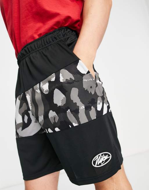 Nike Training Dri FIT Sport Clash panelled print shorts in black