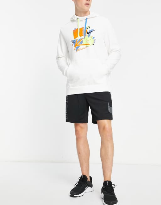 Nike Training Dri FIT Story Pack retro logo hoodie in white