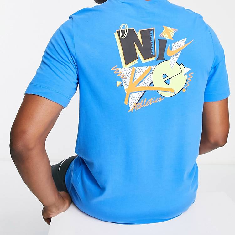 Faial Personas mayores casamentero Nike Training Dri-FIT Story Pack retro logo t-shirt in blue | ASOS