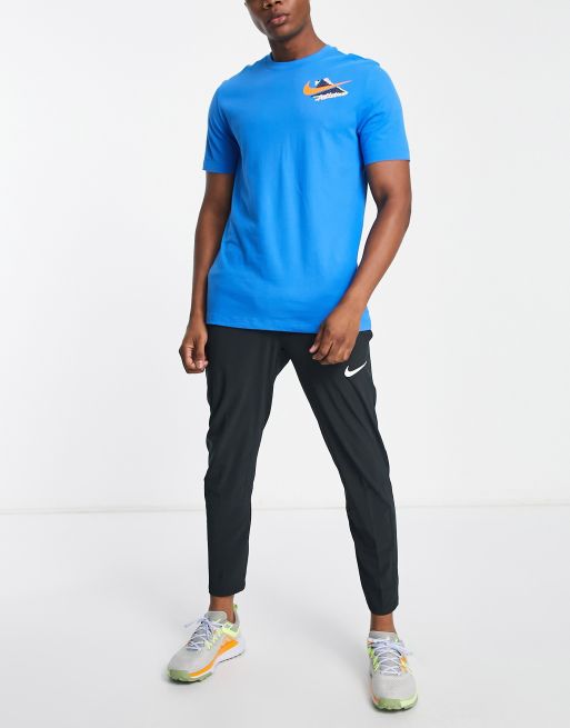 tarifa egipcio Respetuoso Nike Training Dri-FIT Story Pack retro logo t-shirt in blue | ASOS