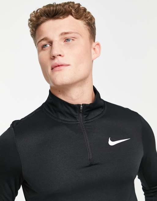 Nike Training Dri-FIT Superset half-zip long sleeve top in black