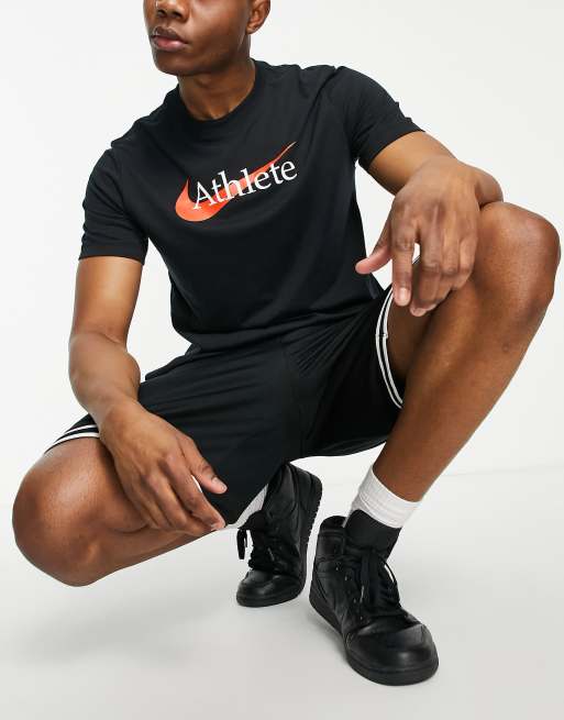 Nike Dri-FIT Swoosh athletic logo in black | ASOS