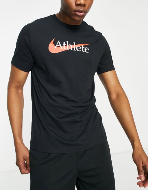 Training Dri-FIT Swoosh athletic logo T-shirt in black | ASOS