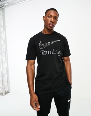 Nike Training Dri-FIT swoosh graphic t-shirt in black - ASOS Price Checker