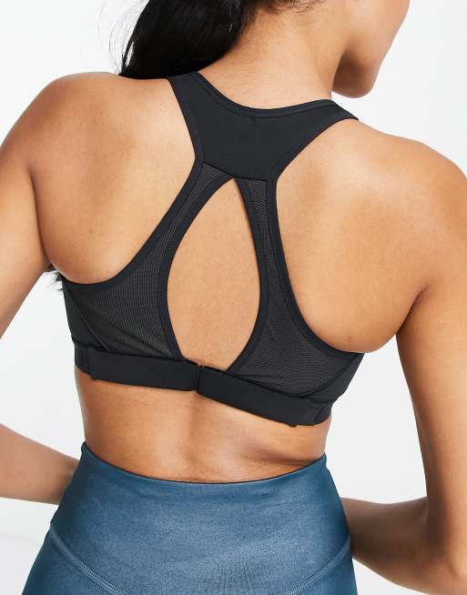 NIKE Dri-FIT swoosh High-Support Sports Bra, Black Women's Crop Top