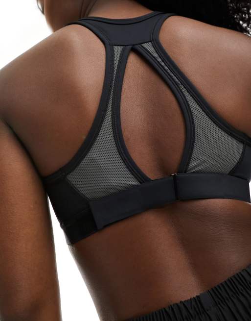 Nike Training Dri-FIT Swoosh high support sports bra in black, 2 of 4