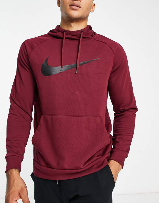 Red nike dri deals fit hoodie