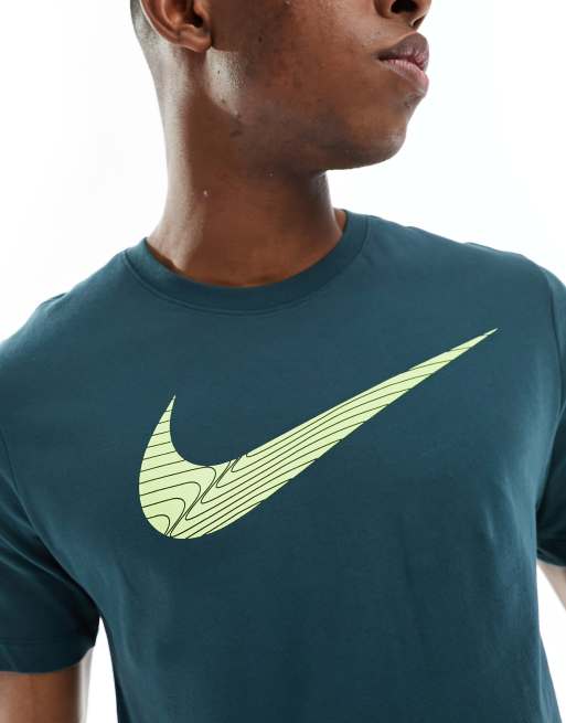 Nike Training Dri FIT Swoosh T shirt in dark green