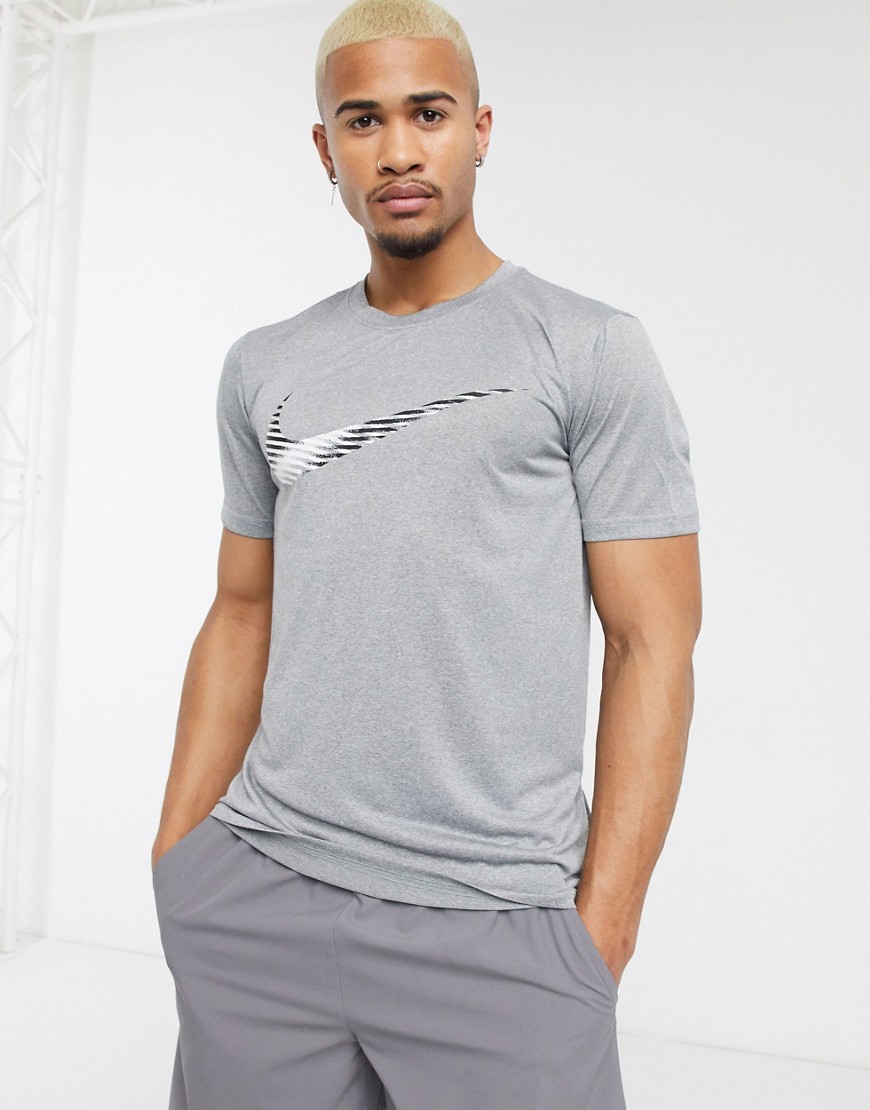 Nike Training Dri-Fit swoosh t-shirt in gray