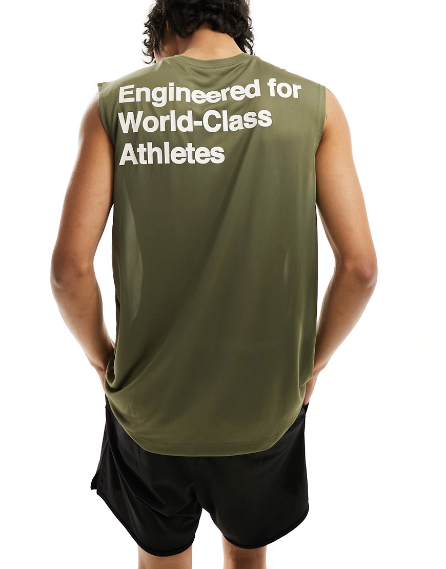 Nike Training Dri-FIT swoosh vest in khaki-Green