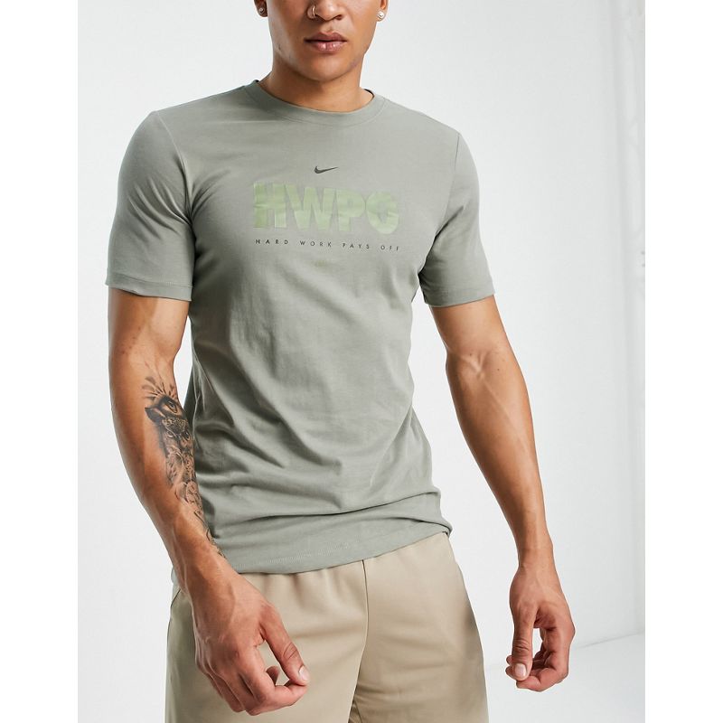 Palestra e allenamento Uomo Nike Training - Dri-FIT - T-shirt con stampa grafica, colore kaki