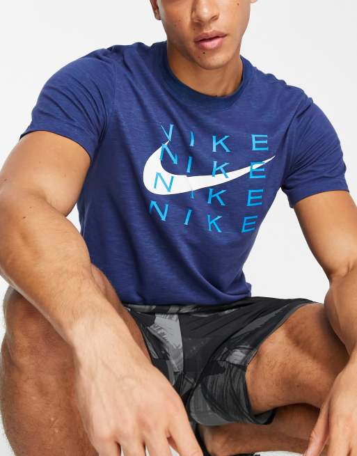 Mes Acurrucarse Barbero Nike Training Dri-Fit t-shirt in blue | ASOS