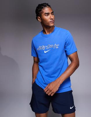 Nike Dri-fit T-shirt With Graphic Print In Blue