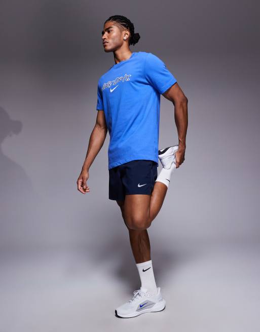 Nike Training Dri-FIT T-shirt with graphic print in blue | ASOS