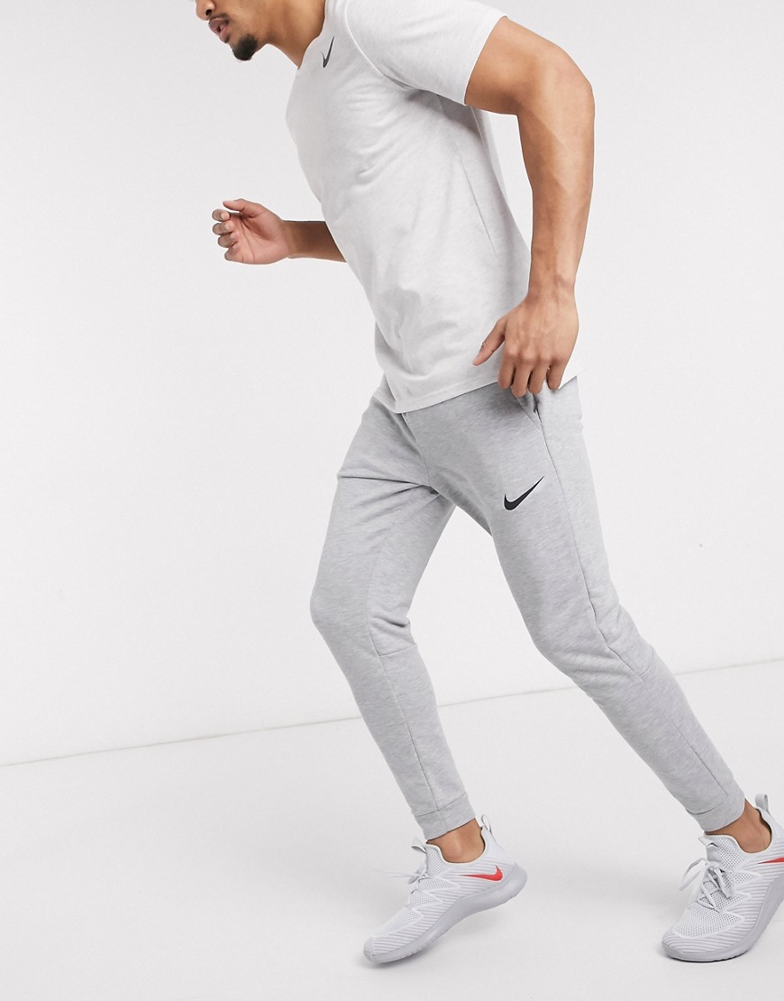 Nike Training Dri-Fit tapered fleece joggers in grey