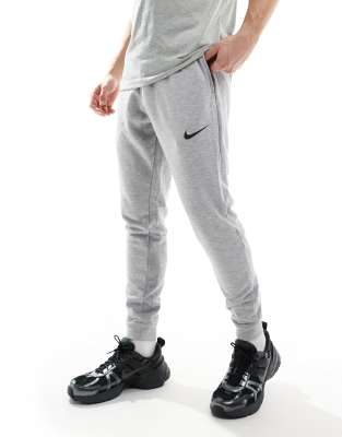 asos Nike Training Dri-FIT tapered fleece joggers in grey