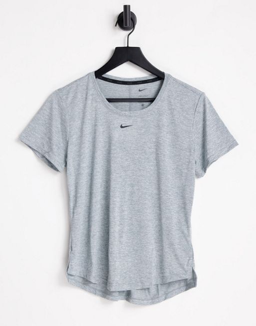 Nike W Essential Dri-FIT Logo Gray Tee Gray / XX Large