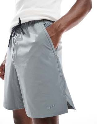 Nike Training Dri-Fit Unlimited woven 7 inch shorts in grey - view 1