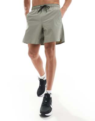 asos Nike Training Dri-Fit Unlimited woven 7 inch shorts in khaki