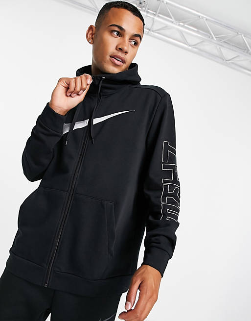 Nike Training Dri-FIT woven half-zip windbreaker jacket in black | ASOS