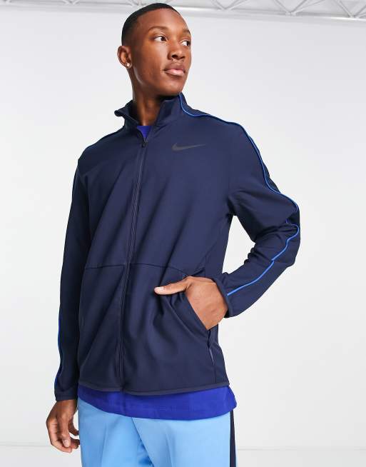 Nike Training Dri Fit Woven Jacket In Navy Asos