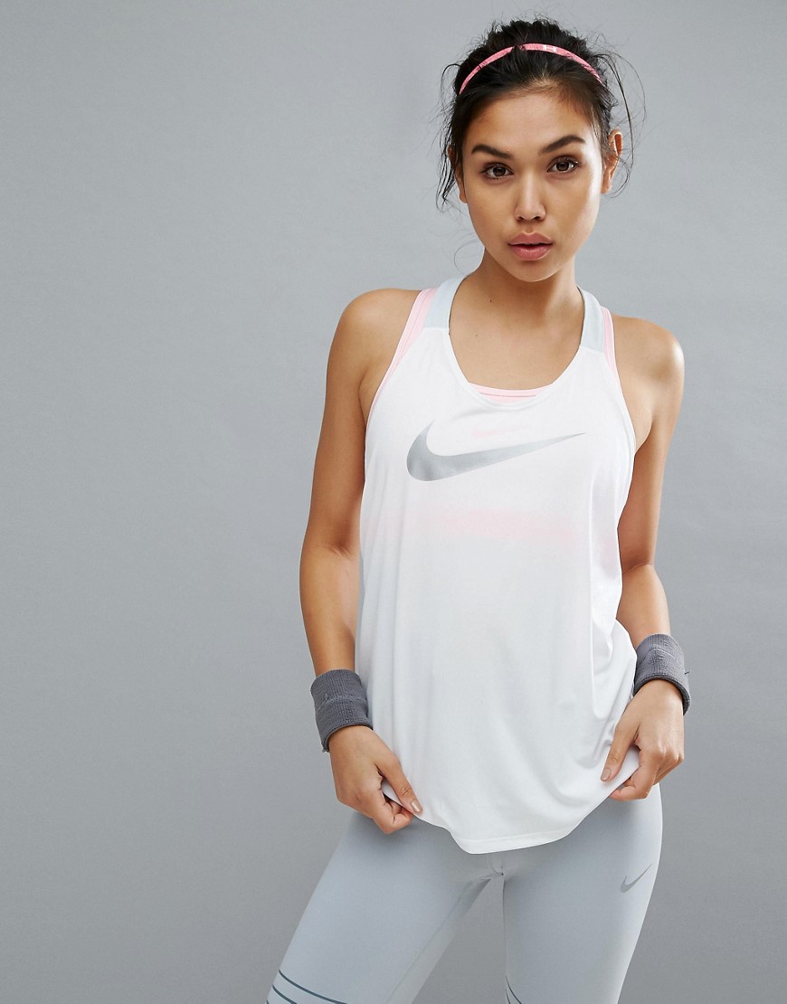 Nike Training - Dry Elastika - Hvid tanktop