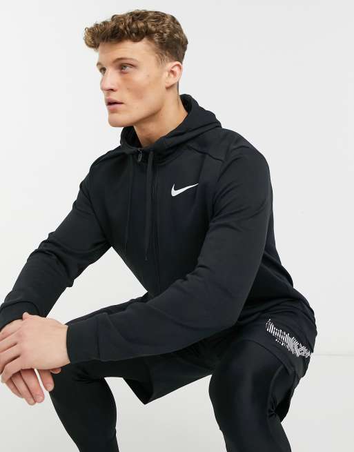 Nike Training Dry fleece zip up hoodie in black ASOS